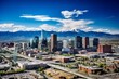 Aerial view of downtown Denver, Colorado. Generative AI