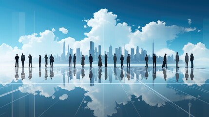 Fototapete - Global Collaboration, Illustrate a collaborative effort among people from different backgrounds and nations, Background.