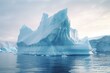 Captivating iceberg concealing hazard below, symbolic of climate change and glacier melt. Generative AI
