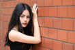 © reewungjunerr - Portrait of hipster girl  on brick wall background,Beautiful asian woman pose for take a photo,Kawaii style