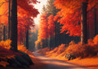 autumn in the landscape forest focus and blur background season colorful nature