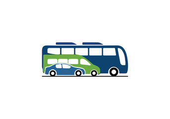car, Micro, Bus symbol logo template, stylized vector silhouette