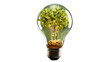 The light bulb represents renewable green energy for eco-friendly technology.