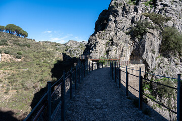 Wall Mural - The Montejaque Dam built in 1917 and abandoned in 1947 because of cracks in the surrounding rocks