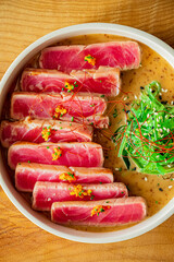 Wall Mural - fresh tuna raw with sesame and vegetable salad