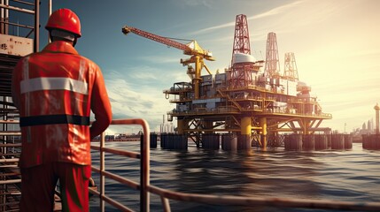 Wall Mural - offshore gas and wellshead platform