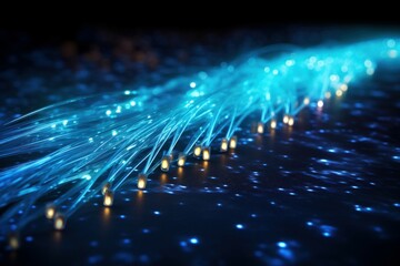Poster - Durable Connection fiber optic. Space digital speed. Generate Ai