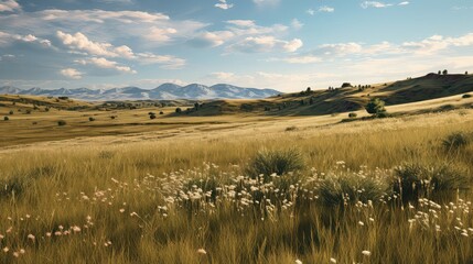 nature prairie grasslands north illustration landscape america, green countryside, field dakota natu