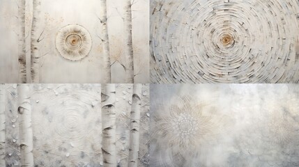 Poster -  a series of photos of a tree with a circular design.  generative ai