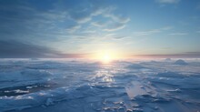 Cold Polar Ice Caps Illustration Nature Landscape, Snow Environment, Blue Reflection Cold Polar Ice Caps