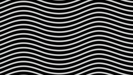Poster - Abstract wavy rows of lines on a dark background. Design. Endless motion of same size curving stripes.