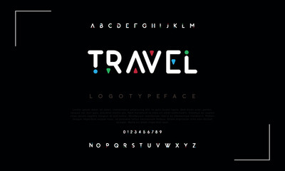 Unique and modern  colorful  alphabets display font vector