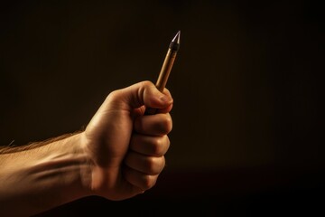 Aufkleber - A person holding a pencil in their hand. This image can be used for various purposes.