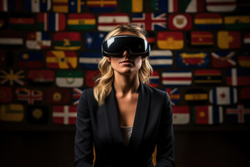 Poster - A concept of virtual reality diplomacy, enabling immersive cross-cultural experiences. Generative Ai.