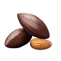 Wall Mural - almonds isolated on transparent background.