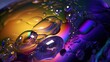 Abstrakter Hintergrund - Flüssigkeit mit Blasen in bunten Farben.