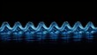 Wasser reagiert auf den Sound einer Audioquelle. Wissenschaftliches Experiment zur Darstellung von Wellen. Ausbreitung von Wellen und aufspüren von Resonanzen.