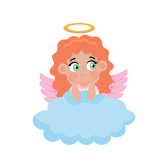 Sticker - little angel in a cloud