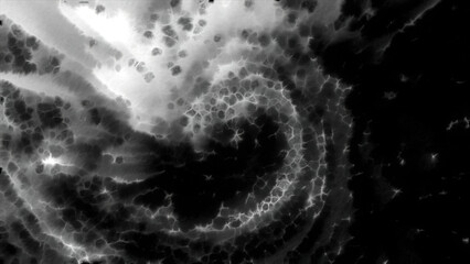 Poster - Spinning pattern with blowing strong wind. Motion. Rotating swirling shapes with blinking particles.