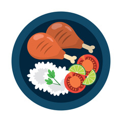 Sticker - indian food with chicken icon