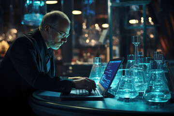 Aufkleber - a scientist in a lab developing innovative technologies for carbon capture and storage. generative a