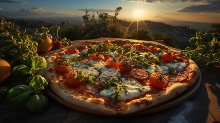 Margherita pizza is the most famous in the world, tomato, mozzarella and basil