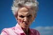 怒っている高齢女性,Generative AI AI画像