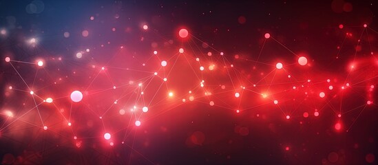 Poster - red background with abstract dots symbolizing technology