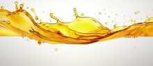 Splashing Air Bubbles In Cooking Oil On A White Background