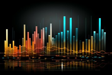 Poster - Complex Financial stock chart. Graph profit. Generate Ai