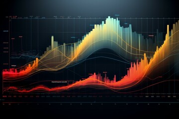 Poster - Informative Financial stock chart. Graph profit. Generate Ai