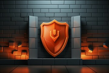 Poster - Comprehensive Firewall security background. Online protect. Generate Ai