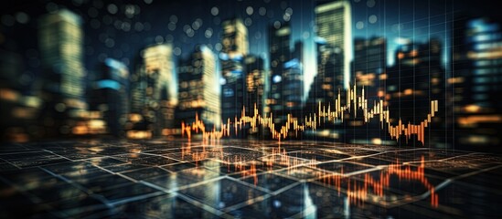 Sticker - Financial data displayed on a graph representing a company s performance and investment risks in the stock market