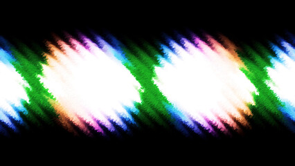 Poster - Abstract bright spotlights on a black background. Motion. Colorful abstract round shaped and striped blurred lights.