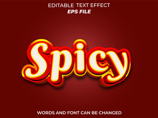 Poster - spicy text effect, editable, 3d text for logo and business brand. vector template