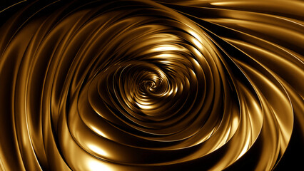 Poster - Yellow and purple twisted bend. Design. Clockwise moving bend made in 3d format.