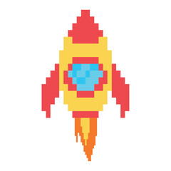 Sticker - battle ship pixels yellow