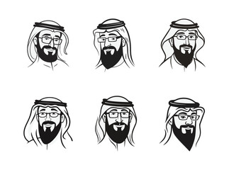 set of Arab- Saudi character illustrations