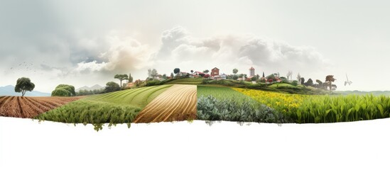 Wall Mural - Agricultural collage fields