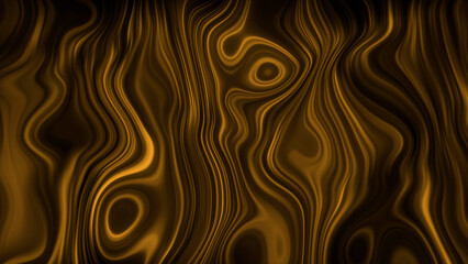 Poster - Golden retro wavy screen with moving shapes. Motion. Monitor with blinking colorful wavy lines.