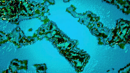 Poster - Abstract moving microbes spreading all over the screen. Motion. Concept of microbiology and medicine.