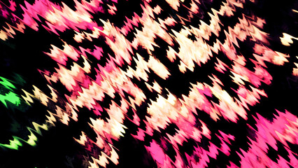 Poster - Abstract colorful shimmering stripes. Motion. Blurred paint strokes on a black background.