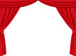 © 麻由美 八木 - 赤い舞台幕のフレームイラスト