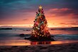 Christmas Tree on Beach 