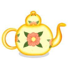 Yellow Tea Pot Of Tea