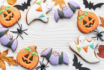 Wall Mural - Multicolored Halloween  homemade cookies