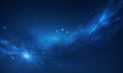 Wall Mural - illustrate an abstract background with a dark blue color palette and an ethereal glow of particles