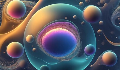 Wall Mural - visualize an abstract background with an elegant, wavy liquid composition intertwined with the micro