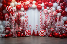 Christmas Holiday Backdrop For A Party Or Special Event Created With Generative AI Technology