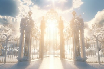 Wall Mural - warm and feel good heaven gate. generative ai
